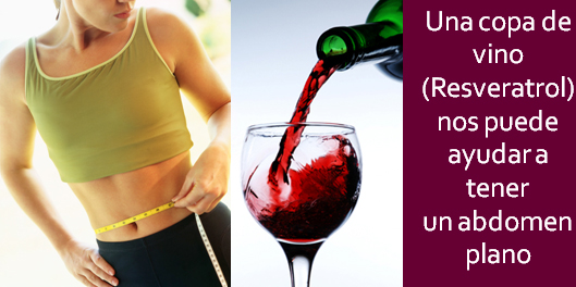 Resveratrol vino abdomen plano